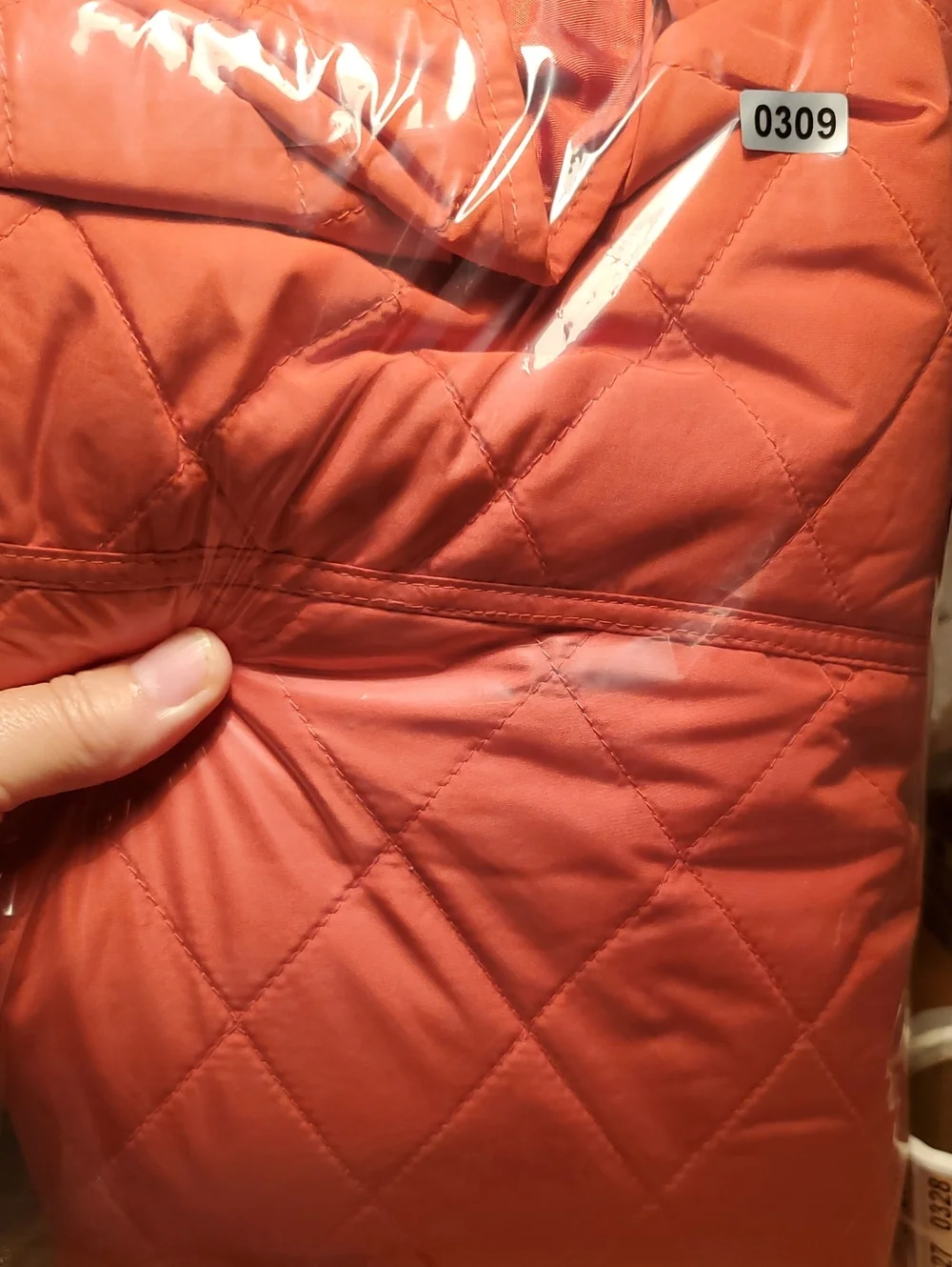 Talbots Quilted Jacket. Orange. Size MED PETITE. #309